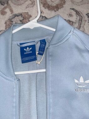 adidas Pale Blue Trefoil Zip-Up Track Jacket